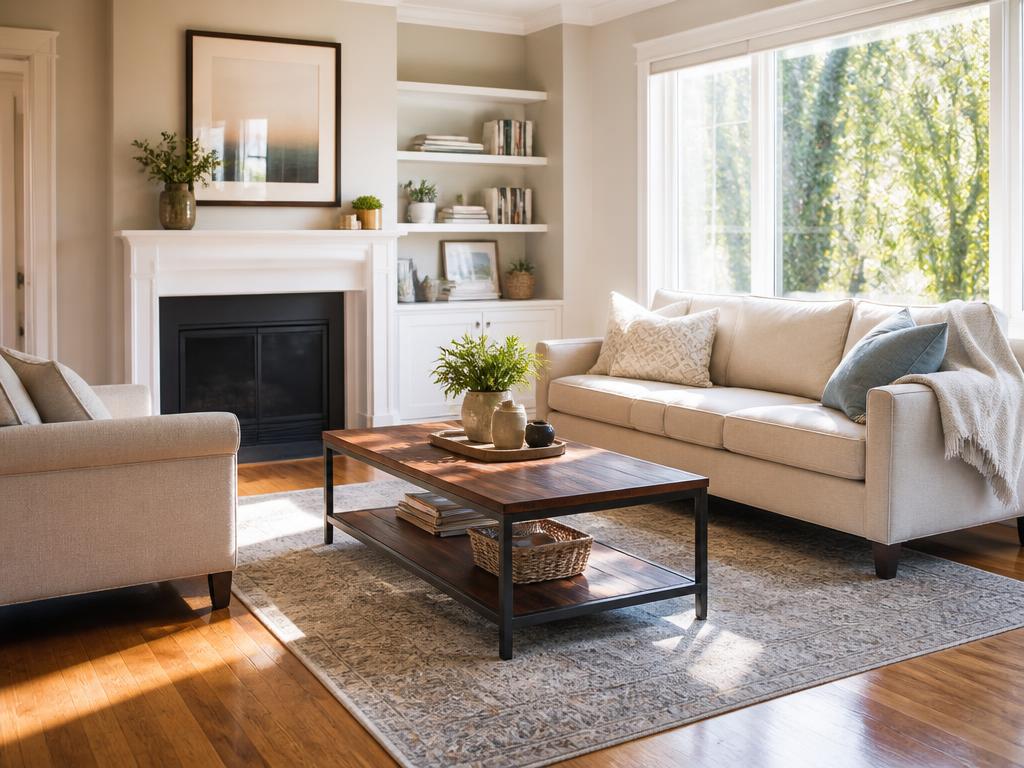 Freshly cleaned and organized living room